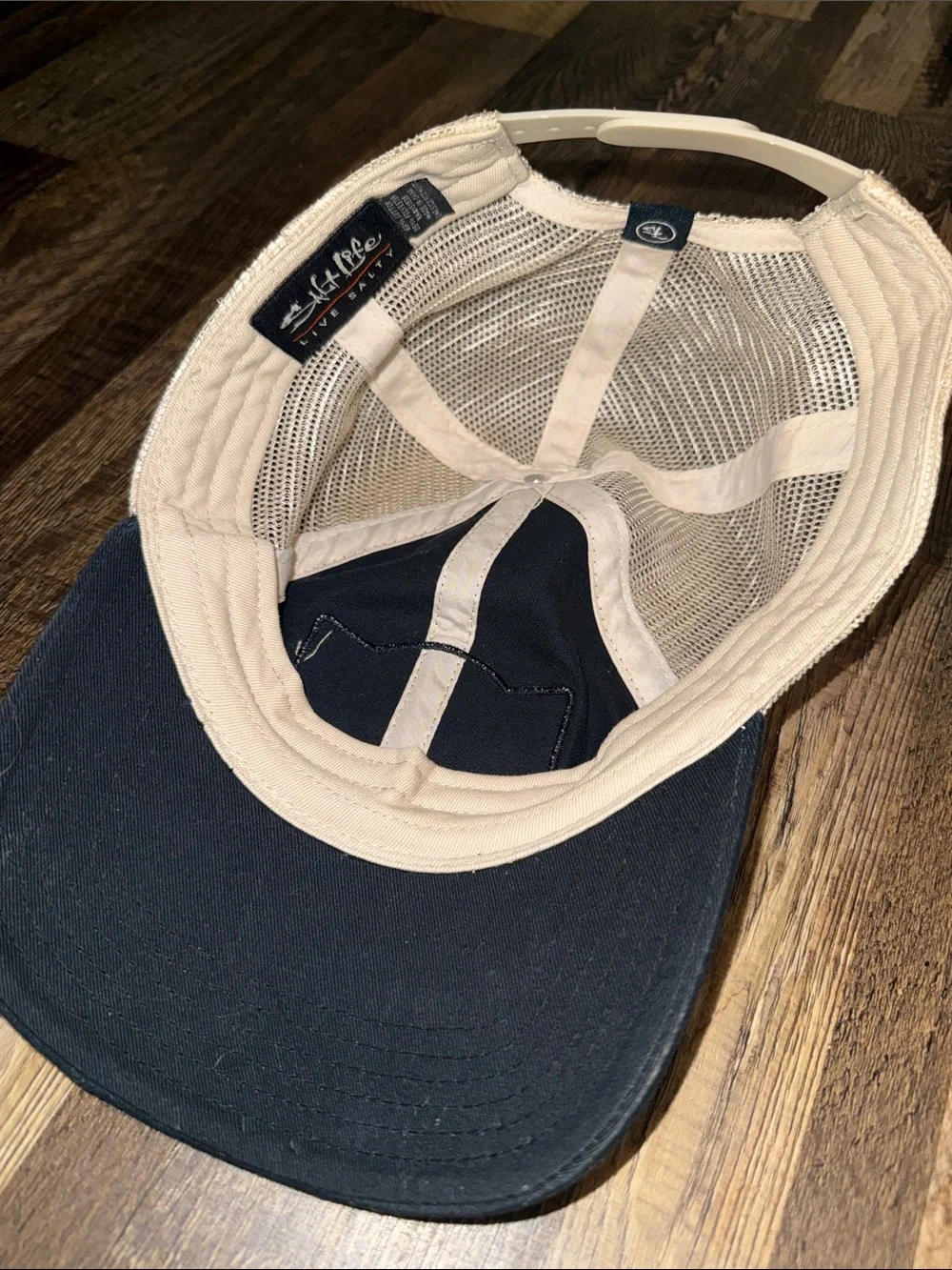 Salt Life Black and Cream Mesh Patch Trucker Hat